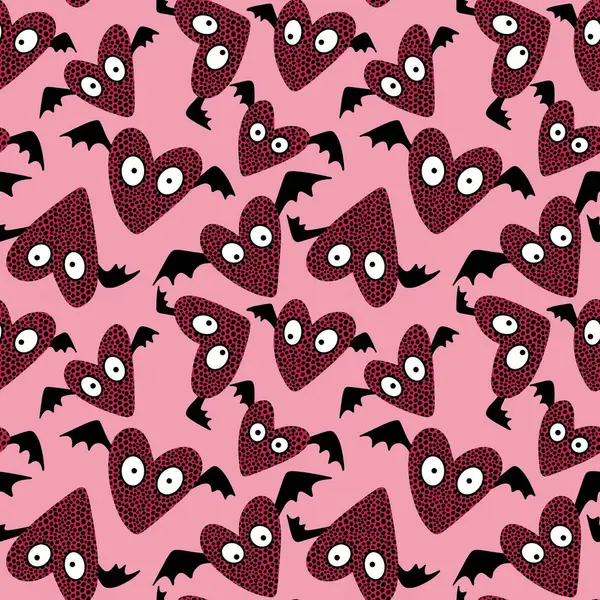 Valentines hearts seamless cartoon love pattern for wrapping paper and fabrics and kids clothes print and festive packaging and birthday accessories. High quality illustration