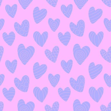 Sevgililer günü işaretleri, kağıtlar, kumaşlar, çarşaflar, çocuk aksesuarları, moda tekstil ürünleri ve şenlik ambalajları için kusursuz sevgi kalıpları. Yüksek kaliteli illüstrasyon