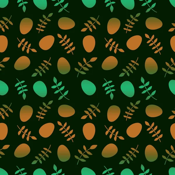 Easter eggs seamless leaves pattern for wrapping paper and fabrics and linens and kids clothes print and festive packaging and spring accessories. High quality illustration