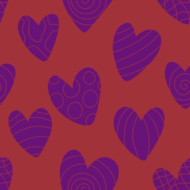 Sevgililer günü işaretleri, kağıtlar, kumaşlar, çarşaflar, çocuk aksesuarları, moda tekstil ürünleri ve şenlik ambalajları için kusursuz sevgi kalıpları. Yüksek kaliteli illüstrasyon