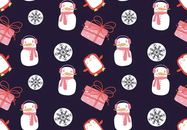 Winter seamless snowman pattern for fabrics and textiles and packaging and gifts and cards and linens and kids and wrapping paper