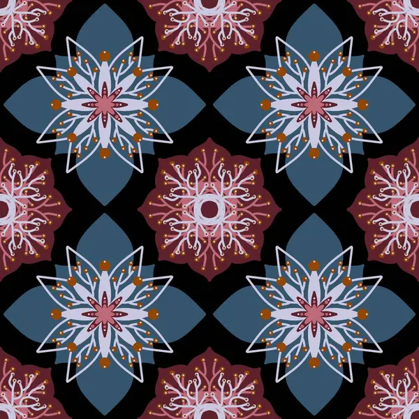 Літній Ретро Квітковий Безшовний Геометричний Квітковий Візерунок Тканин Постільної Білизни — стокове фото