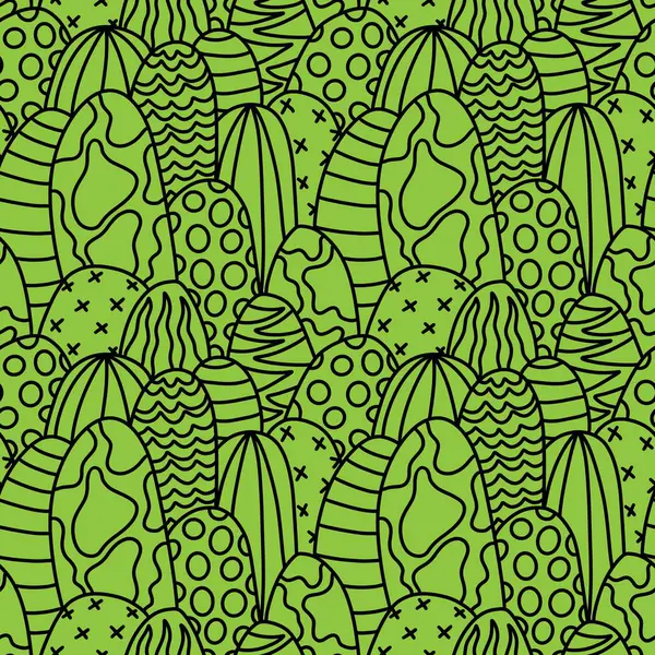Easter doodle eggs seamless abstract cactus pattern for fabrics and linens and wrapping paper and kids clothes print and festive packaging and spring accessories. High quality illustration