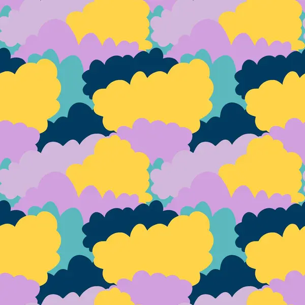 Cartoon retro doodle seamless clouds pattern for wrapping paper and fabrics and linens and kids clothes print and festive packaging and spring accessories. High quality illustration