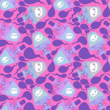 Çizgi film zehirli şişe kusursuz cadılar bayramı büyülü aksesuarları kağıt, kumaş, çocuk baskısı, şenlik ambalajı ve sonbahar tekstil ürünleri. Yüksek kaliteli illüstrasyon