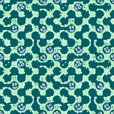 Çizgi film gerici hayvanlar, dikişsiz solucanlar kumaşlar ve çarşaflar için tırtıllar, çocuk giysileri baskıları, şenlik ambalajları ve yaz aksesuarları. Yüksek kaliteli illüstrasyon