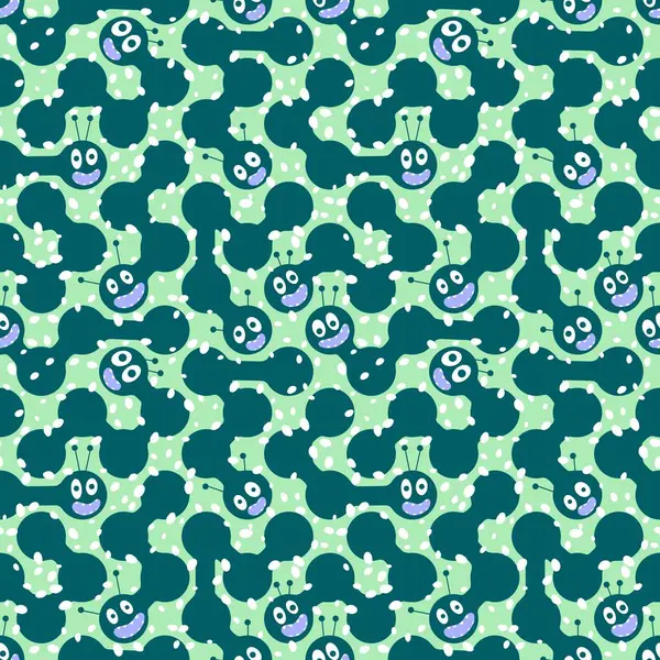 Çizgi film gerici hayvanlar, dikişsiz solucanlar kumaşlar ve çarşaflar için tırtıllar, çocuk giysileri baskıları, şenlik ambalajları ve yaz aksesuarları. Yüksek kaliteli illüstrasyon