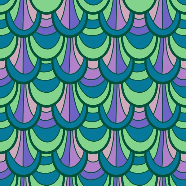 Abstract cartoon doodle seamless mermaid fish scales pattern for wrapping paper and fabrics and linens and kids clothes print and festive accessories and summer packaging. High quality illustration