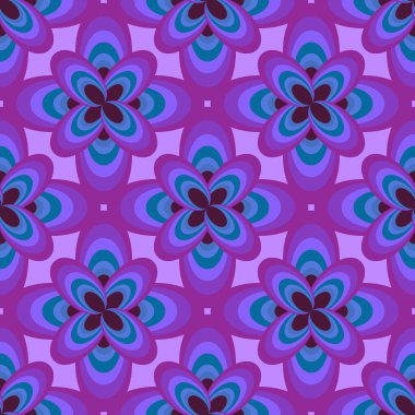 Yazın kumaşlar ve çarşaflar için dikişsiz geometrik çiçek deseni ve çocukların giysi baskısı ve şenlikli ambalajlar ve bahar aksesuarları ve tekstil. Yüksek kaliteli illüstrasyon