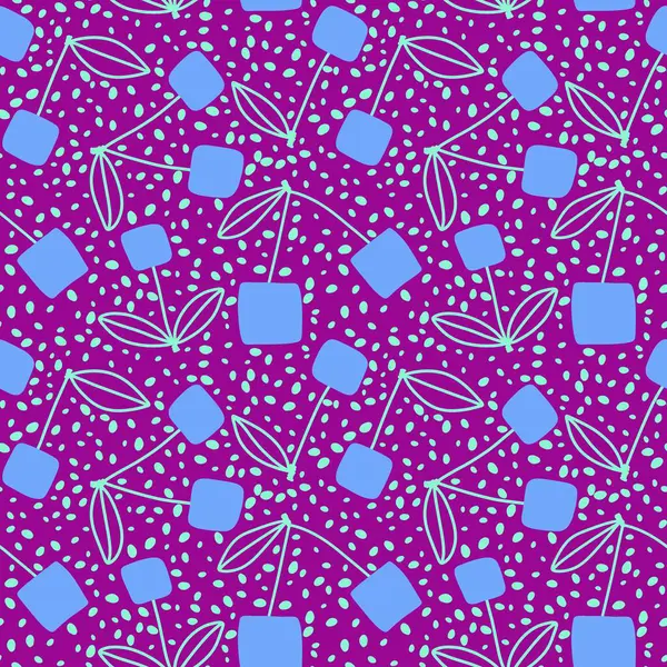 Kağıt, kumaş, çarşaf, yaz ambalajı, bahar aksesuarları, not defterleri ve moda tekstili için karikatür geometrik kiraz deseni. Yüksek kaliteli illüstrasyon