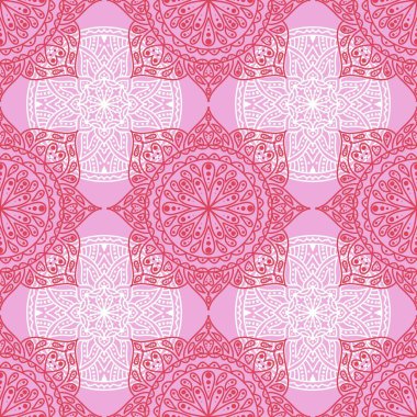 Kağıt, kumaş, çarşaf ve çocuk giysisi baskısı, şenlik ambalajı ve moda tekstili için mandala kusursuz desen. Yüksek kaliteli illüstrasyon