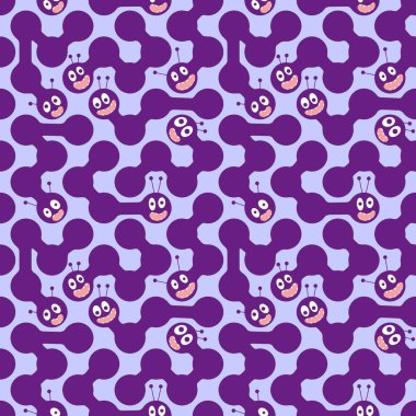 Çizgi film gerici hayvanlar, dikişsiz solucanlar kumaşlar ve çarşaflar için tırtıllar, çocuk giysileri baskıları, şenlik ambalajları ve yaz aksesuarları. Yüksek kaliteli illüstrasyon