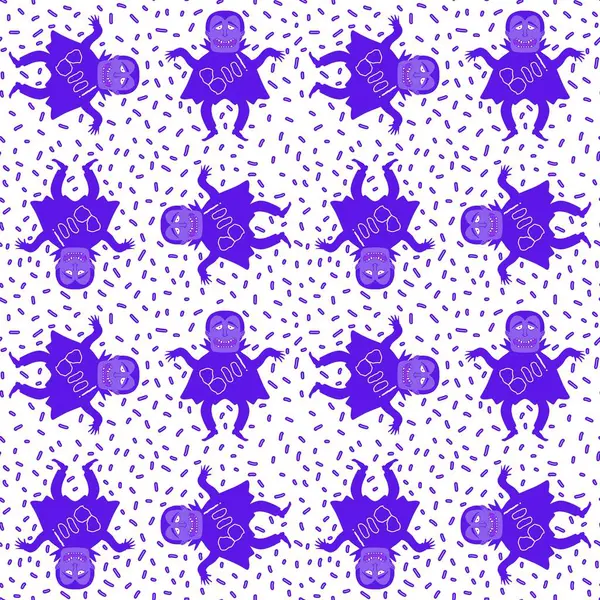 Halloween cartoon doodle vampire pattern for wrapping paper and fabrics and autumn accessories and festive packaging. High quality illustration