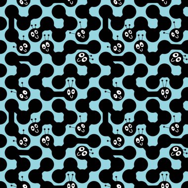 Çizgi film gerici hayvanlar, dikişsiz solucanlar kumaşlar ve çarşaflar için tırtıllar, çocuk giysileri baskıları, şenlik ambalajları ve yaz aksesuarları. Yüksek kaliteli illüstrasyon