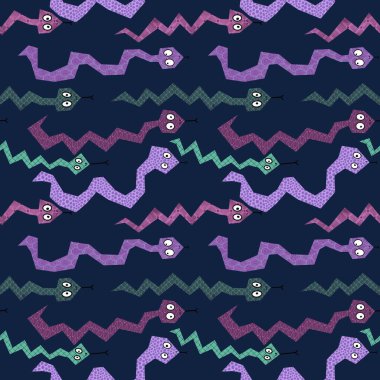 Yaz çizgi filmlerindeki kusursuz yılan desenli ambalaj kağıtları, kumaşlar, çarşaflar, çocuk giysileri baskısı ve yeni yıl, bayram ambalajları ve hayvanat bahçesi aksesuarları. Yüksek kaliteli illüstrasyon