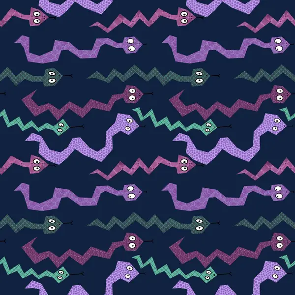 Yaz çizgi filmlerindeki kusursuz yılan desenli ambalaj kağıtları, kumaşlar, çarşaflar, çocuk giysileri baskısı ve yeni yıl, bayram ambalajları ve hayvanat bahçesi aksesuarları. Yüksek kaliteli illüstrasyon