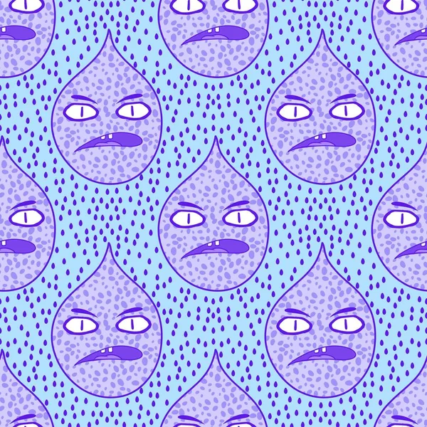 Cartoon retro water rain drops seamless weather pattern for wrapping paper and fabrics and linens and kids clothes and autumn accessories and summer print. High quality illustration