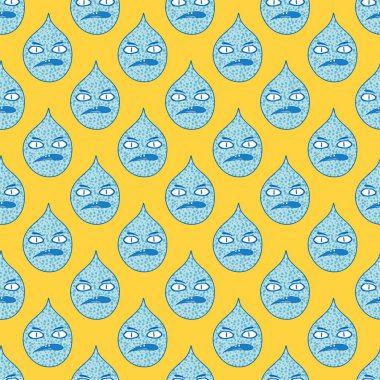 Çizgi film retro su yağmuru kağıtlar, kumaşlar, çarşaflar, çocuk kıyafetleri, sonbahar aksesuarları ve yaz baskıları için pürüzsüz hava düzeni düşürür. Yüksek kaliteli illüstrasyon