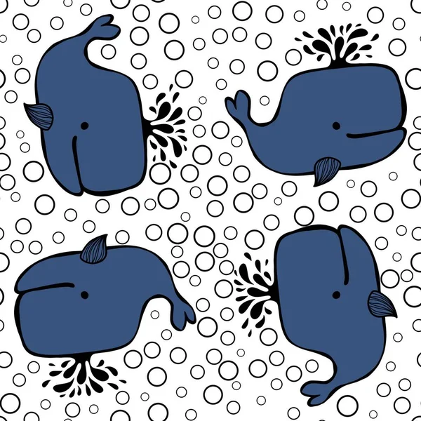 Cartoon kids seamless ocean whale pattern for wrapping paper and clothes print and accessories and notebooks and fabrics. High quality illustration