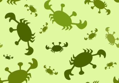 Kağıt, kumaş, çarşaf, çocuk giysisi baskısı, şenlik ambalajı ve yaz tekstili için kusursuz yengeç deseni. Yüksek kaliteli illüstrasyon