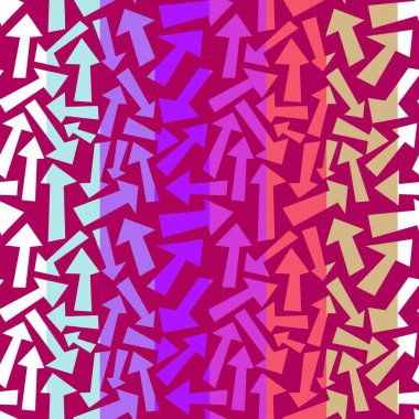 Kumaşlar ve çarşaflar için soyut geometrik dikişsiz ok desenleri ve ambalaj kağıdı ve çocuk giysileri baskısı ve okul defterleri ve moda tekstil ve mağaza ambalajları. Yüksek kaliteli illüstrasyon