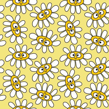 Karikatür yaz eskimiş çiçek desenleri ambalaj kağıtları, kumaşlar, çarşaflar, bahar ambalajları çocuk giysileri baskıları ve şenlikli aksesuarlar için. Yüksek kalite fotoğraf