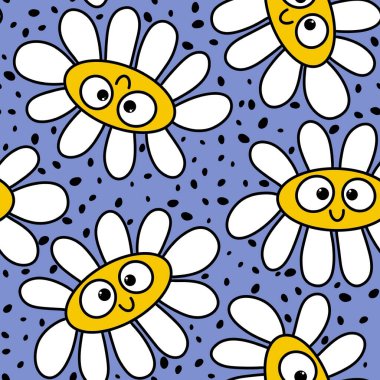 Karikatür yaz eskimiş çiçek desenleri ambalaj kağıtları, kumaşlar, çarşaflar, bahar ambalajları çocuk giysileri baskıları ve şenlikli aksesuarlar için. Yüksek kalite fotoğraf