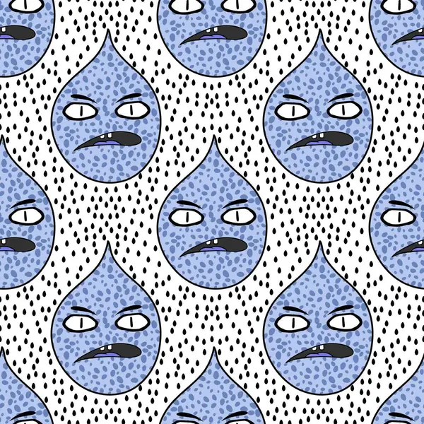 Cartoon retro water rain drops seamless weather pattern for wrapping paper and fabrics and linens and kids clothes and autumn accessories and summer print. High quality illustration