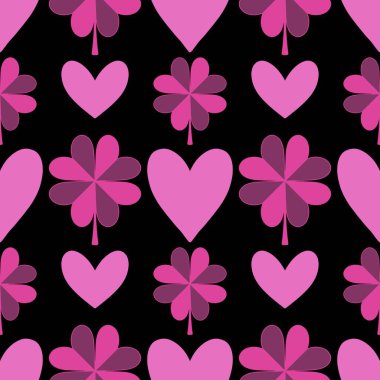 Sevgililer Günü 'nde kağıt, kumaş, çarşaf, çocuk giysisi baskısı, kutlama ambalajı ve parti aksesuarları için kusursuz bir desen. Yüksek kaliteli illüstrasyon