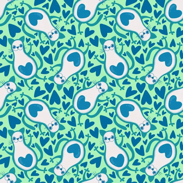Avocato seamless cat and avocado pattern for wrapping paper and fabrics and linens and kids clothes and summer print and festive accessories and party packaging. High quality illustration