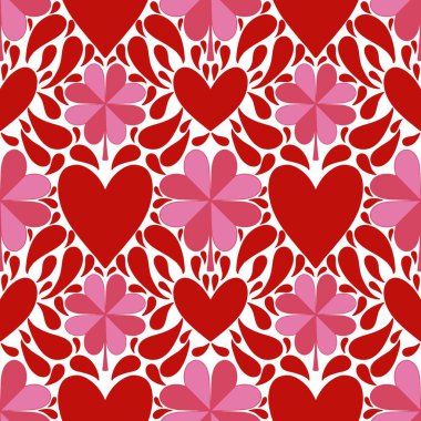 Sevgililer Günü 'nde kağıt, kumaş, çarşaf, çocuk giysisi baskısı, kutlama ambalajı ve parti aksesuarları için kusursuz bir desen. Yüksek kaliteli illüstrasyon