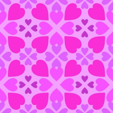 Sevgililer Günü 'nde kağıt, kumaş, çarşaf, çocuk giysisi baskısı, kutlama ambalajı ve parti aksesuarları için kusursuz bir desen. Yüksek kaliteli illüstrasyon