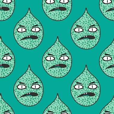 Çizgi film retro su yağmuru kağıtlar, kumaşlar, çarşaflar, çocuk kıyafetleri, sonbahar aksesuarları ve yaz baskıları için pürüzsüz hava düzeni düşürür. Yüksek kaliteli illüstrasyon