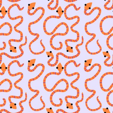 Yaz çizgi filmlerindeki kusursuz yılan desenli ambalaj kağıtları, kumaşlar, çarşaflar, çocuk giysileri baskısı ve yeni yıl, bayram ambalajları ve hayvanat bahçesi aksesuarları. Yüksek kaliteli illüstrasyon