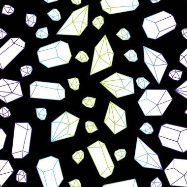 Yaz karikatürü geometrik kristaller kumaşlar ve çarşaflar için ve çocuk giysileri baskısı ve şenlikli ambalaj kağıtları ve moda tekstili. Yüksek kaliteli illüstrasyon