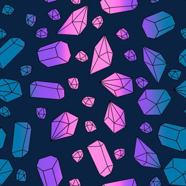 Yaz karikatürü geometrik kristaller kumaşlar ve çarşaflar için ve çocuk giysileri baskısı ve şenlikli ambalaj kağıtları ve moda tekstili. Yüksek kaliteli illüstrasyon