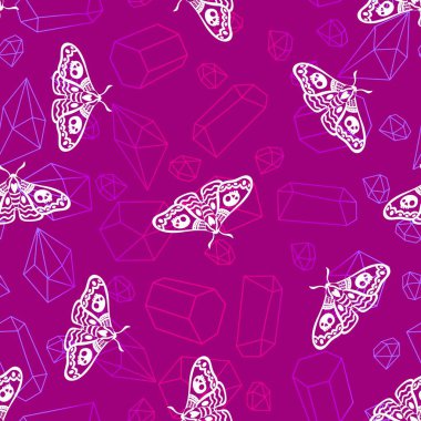 Yaz karikatürü geometrik kristaller kumaşlar ve çarşaflar için ve çocuk giysileri baskısı ve şenlikli ambalaj kağıtları ve moda tekstili. Yüksek kaliteli illüstrasyon