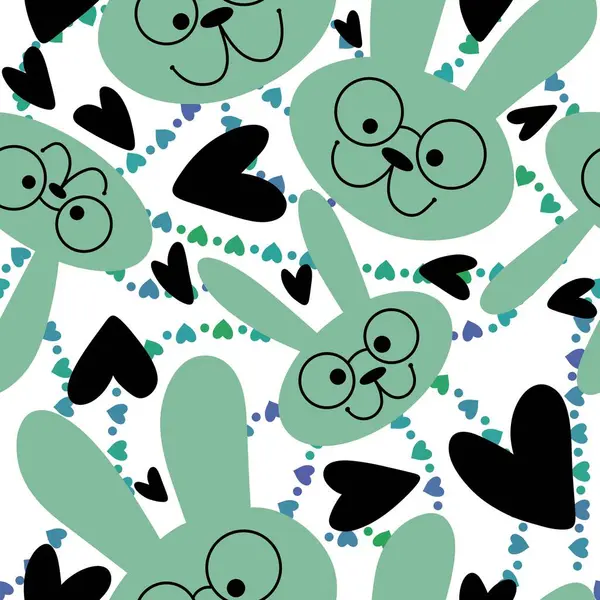 Cartoon animals seamless Easter rabbit pattern for wrapping paper and fabrics and linens and kids clothes print and festive packaging and spring party accessories. High quality illustration