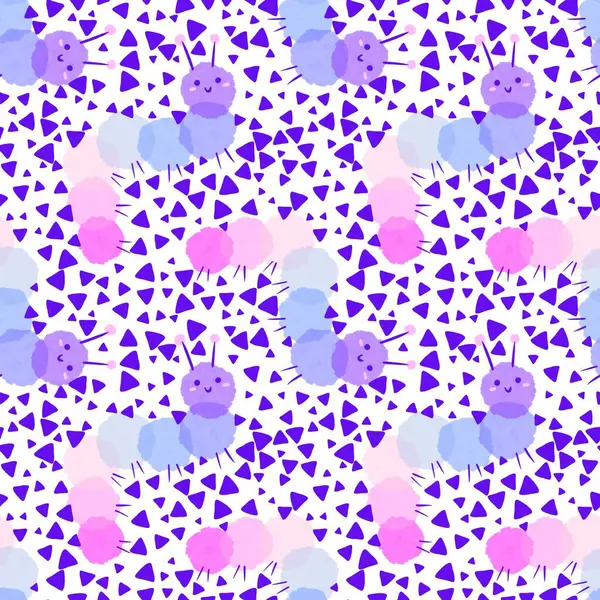 Çizgi filmlerdeki hayvanlar, kağıt, kumaş, çarşaf, çocuk giysisi baskısı, yaz aksesuarları ve doğum günü tekstil ürünleri için dikişsiz suluboya desenleri. Yüksek kaliteli illüstrasyon