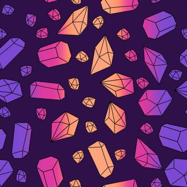 Yaz karikatürü geometrik kristaller kumaşlar ve çarşaflar için ve çocuk giysileri baskısı ve şenlikli ambalaj kağıtları ve moda tekstili. Yüksek kaliteli illüstrasyon