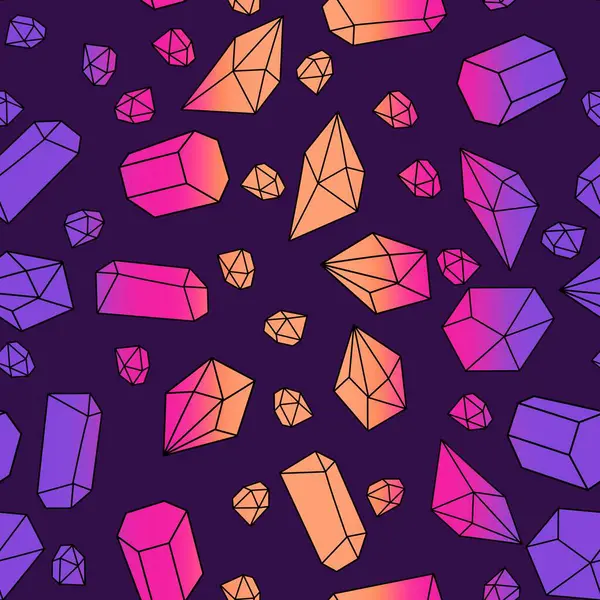 Yaz karikatürü geometrik kristaller kumaşlar ve çarşaflar için ve çocuk giysileri baskısı ve şenlikli ambalaj kağıtları ve moda tekstili. Yüksek kaliteli illüstrasyon