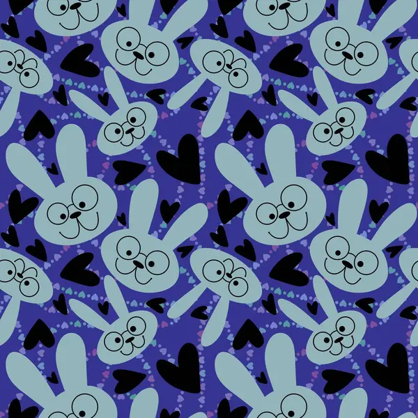 Cartoon animals seamless Easter rabbit pattern for wrapping paper and fabrics and linens and kids clothes print and festive packaging and spring party accessories. High quality illustration