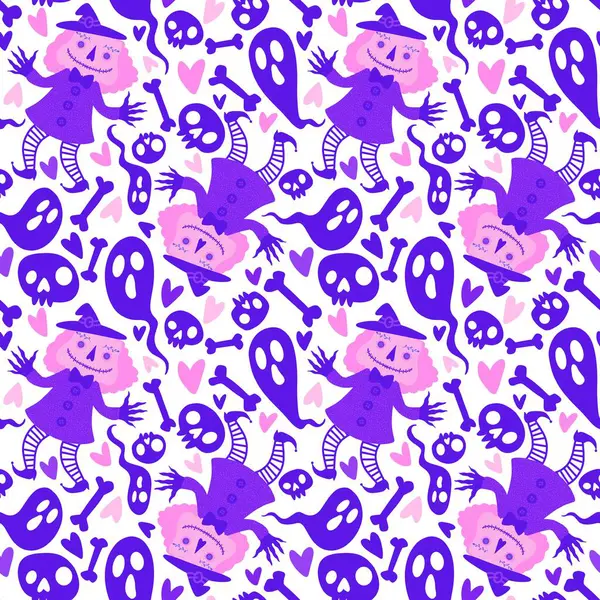 Cadılar Bayramı balkabakları kusursuz canavarlar ve kumaşlar ve çarşaflar için hayalet deseni ve çocuk giysileri baskısı ve şenlikli ambalajlar ve sonbahar partisi aksesuarları. Yüksek kaliteli illüstrasyon