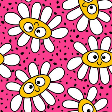 Karikatür yaz eskimiş çiçek desenleri ambalaj kağıtları, kumaşlar, çarşaflar, bahar ambalajları çocuk giysileri baskıları ve şenlikli aksesuarlar için. Yüksek kalite fotoğraf