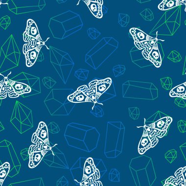 Yaz karikatürü geometrik kristaller kumaşlar ve çarşaflar için ve çocuk giysileri baskısı ve şenlikli ambalaj kağıtları ve moda tekstili. Yüksek kaliteli illüstrasyon