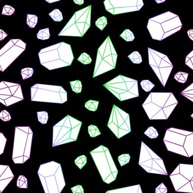 Yaz karikatürü geometrik kristaller kumaşlar ve çarşaflar için ve çocuk giysileri baskısı ve şenlikli ambalaj kağıtları ve moda tekstili. Yüksek kaliteli illüstrasyon