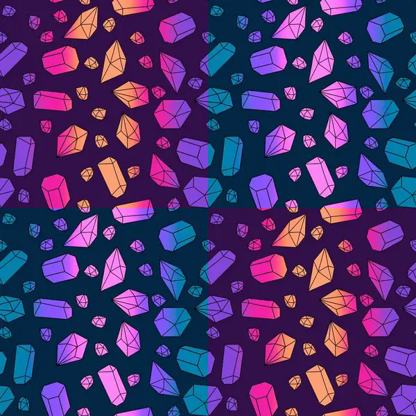 Yaz karikatürü geometrik kristaller kumaşlar ve çarşaflar için ve çocuk giysileri baskısı ve şenlikli ambalaj kağıtları ve moda tekstili. Yüksek kaliteli illüstrasyon