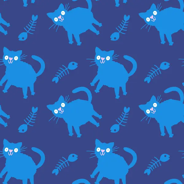 Cadılar Bayramı canavarları kağıt, kumaş ve çarşaf sarmak için kusursuz kedi desenleri ve çocuk giysileri baskısı ve şenlik ambalajı ve parti sonbahar aksesuarları. Yüksek kaliteli illüstrasyon