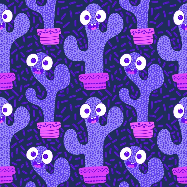 Kağıt, kumaş, çarşaf, tatil aksesuarları ve çocuk giysileri baskısı ve mayo tekstili için yaz çiçeksiz kaktüs deseni. Yüksek kaliteli illüstrasyon