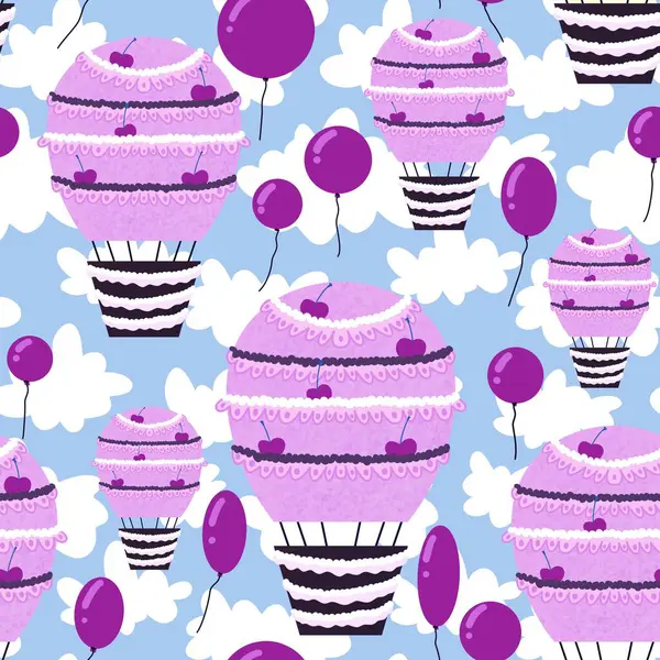 Cartoon balloons seamless sweet candy pattern for wrapping paper and fabrics and linens and kids clothes print and summer accessories and birthday packaging. High quality illustration
